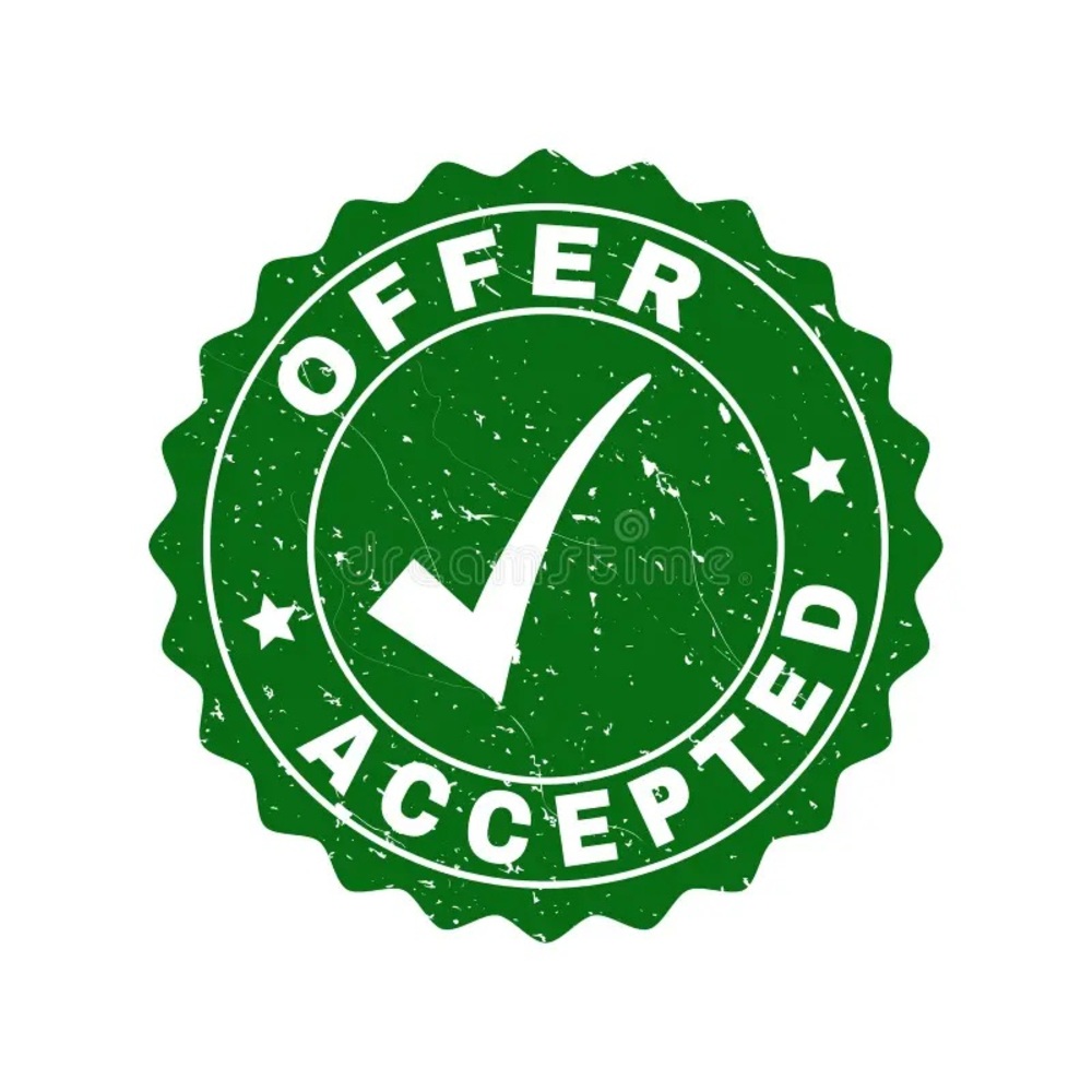 ACCEPTING FIRST OFFERS SENT
